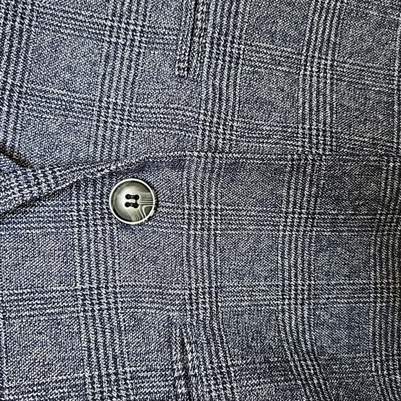 EUC Kensie Blue Plaid Blazer with Polkadot Lining Size Medium - Picture 5 of 5